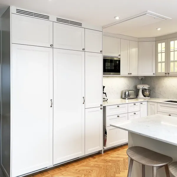 Integrerad ventilering vid vitvarorna.