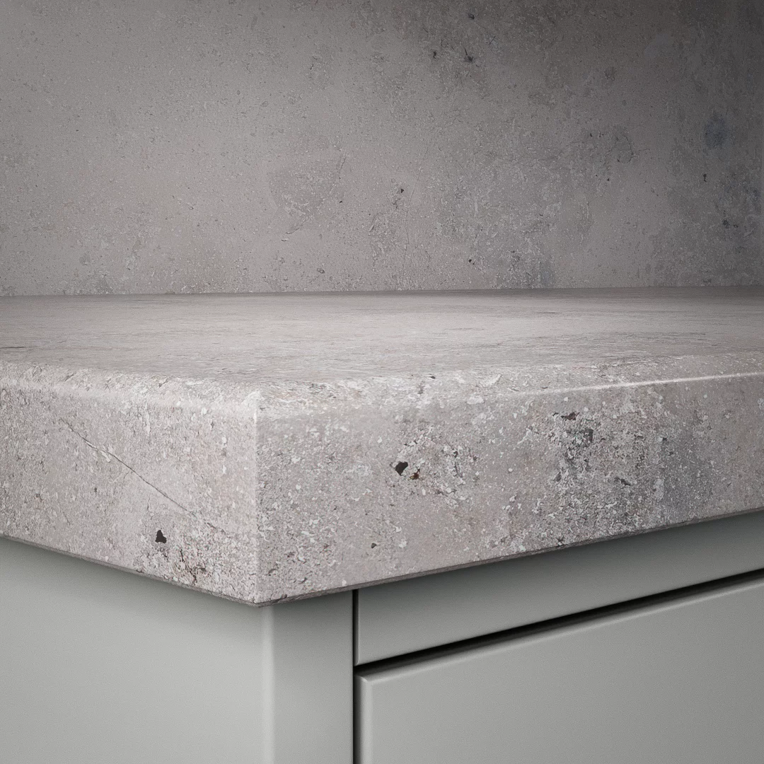 Detaljbild av DecoForms bänkskiva Dietfurt Grey (Kantbearbetning: Avrundad)